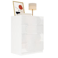 KOMODA 60/38,5/85 cm se 4 zásuvkami, plnovýsuvem a lesklými čely z MDF a dřevotřísky, Bílá - bílá, kompozitní dřevo (60/85/38.5cm) - Redom