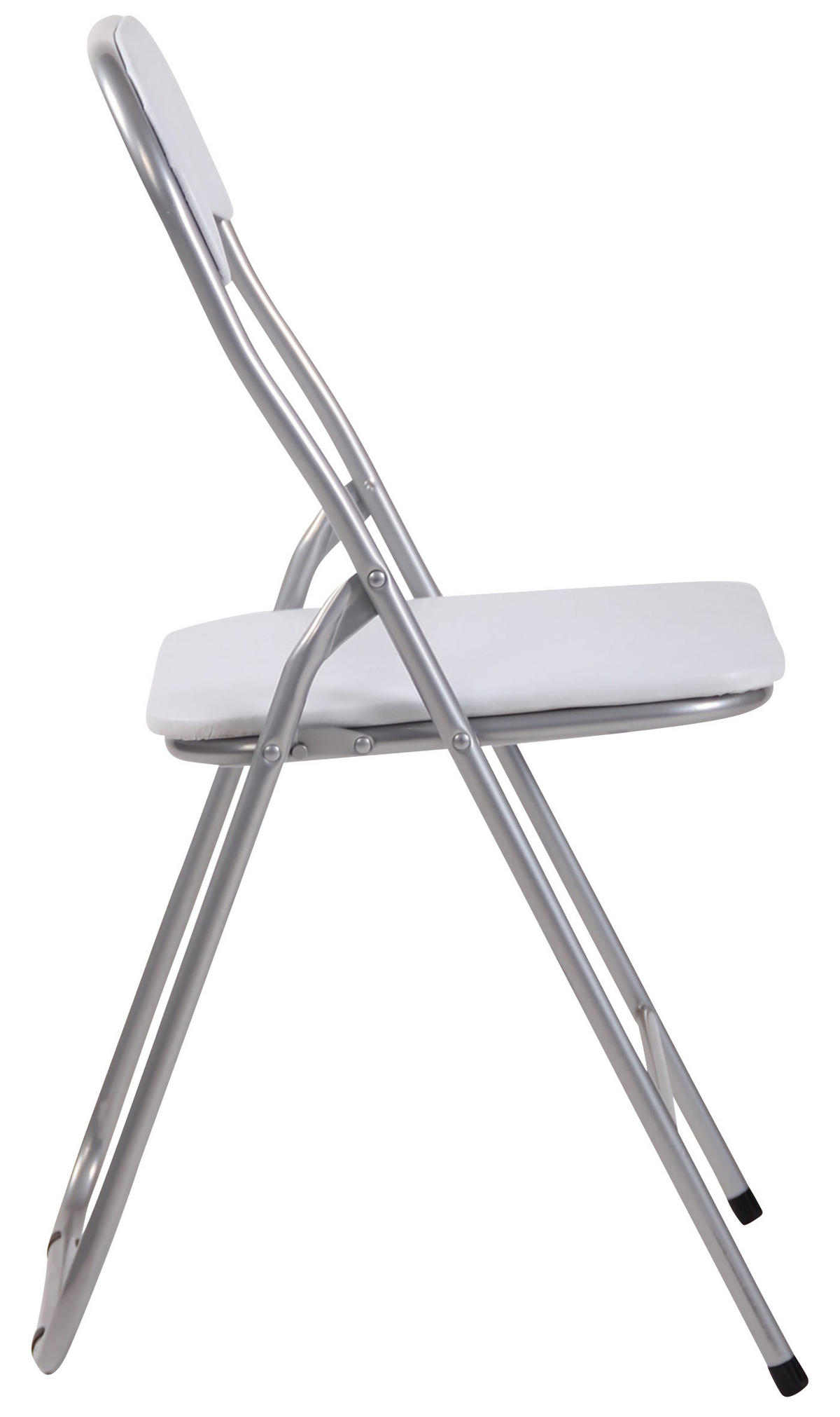 KLAPPSTUHL 2er Set Kunststoff weiß/silber - Silberfarben/Weiß, Kunststoff/Textil (45/78/45cm) - CLP