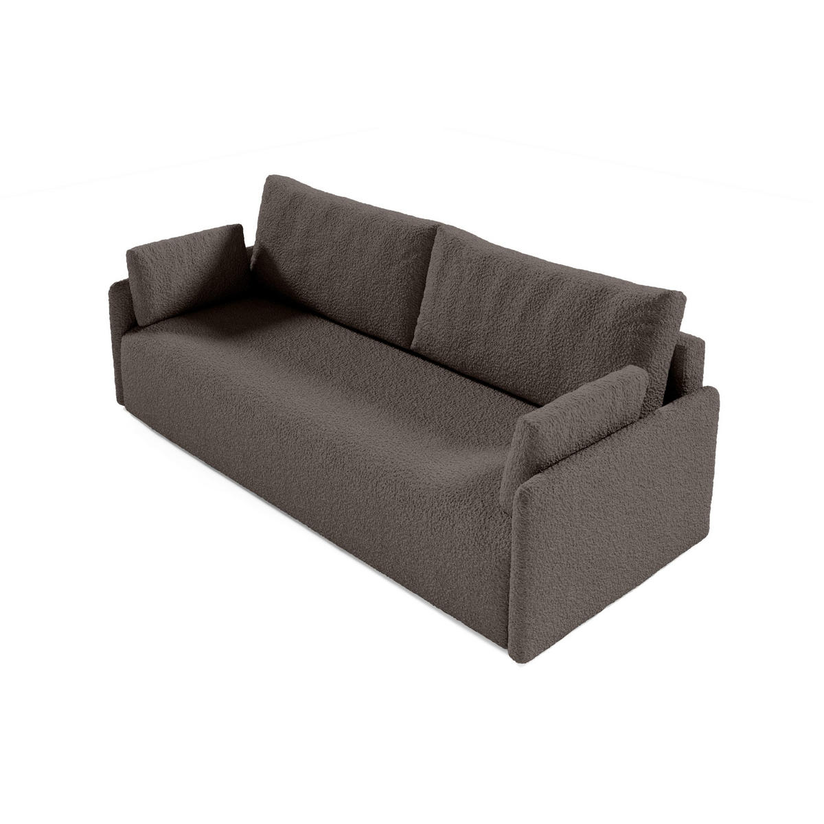 SOFA aus Bouclé-Stoff Femmo 4 Sitzer, Dunkelbraun - Dunkelbraun, Textil (86/91/205cm) - Fedve