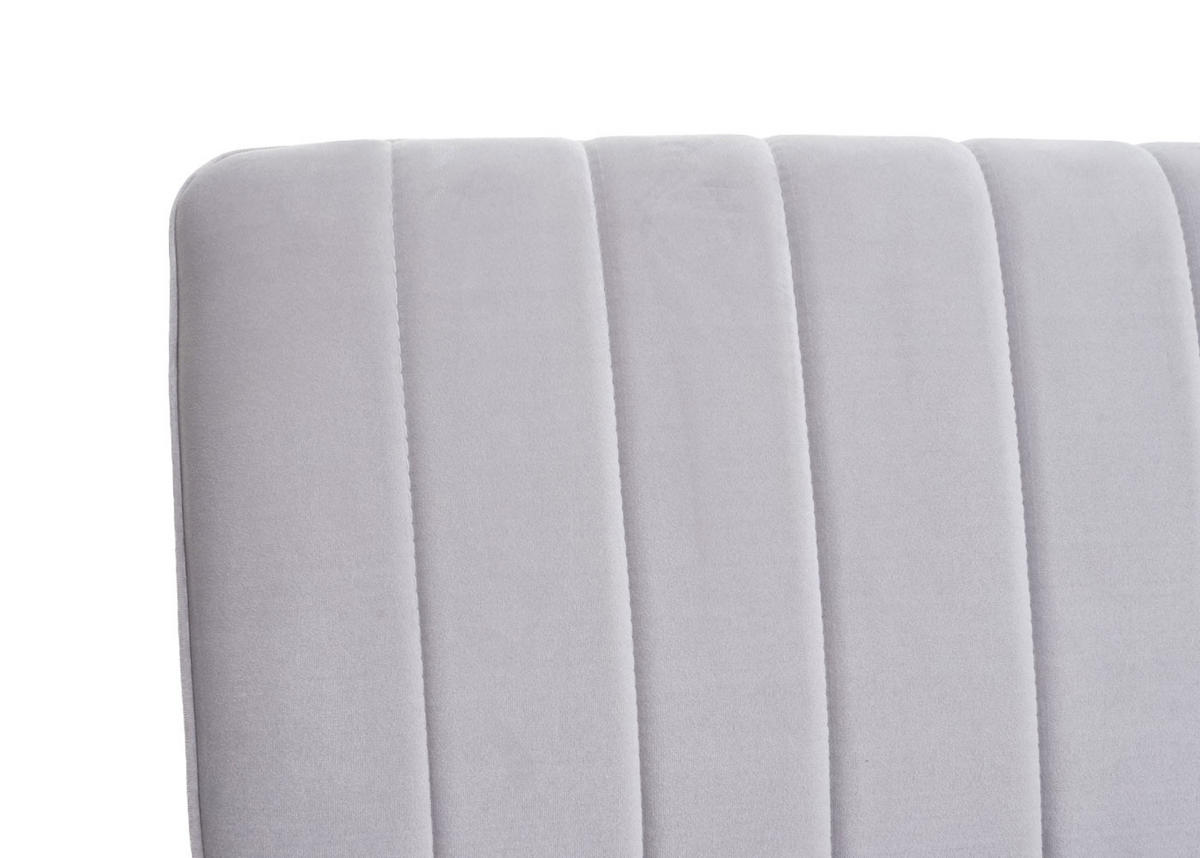 SITZBANK 90x160x60cm Sitzhöhe 48cm Rückenlehne Samt Metall 160cm Hellgrau - Hellgrau, Textil (160/90/60cm) - BERLINLODGE