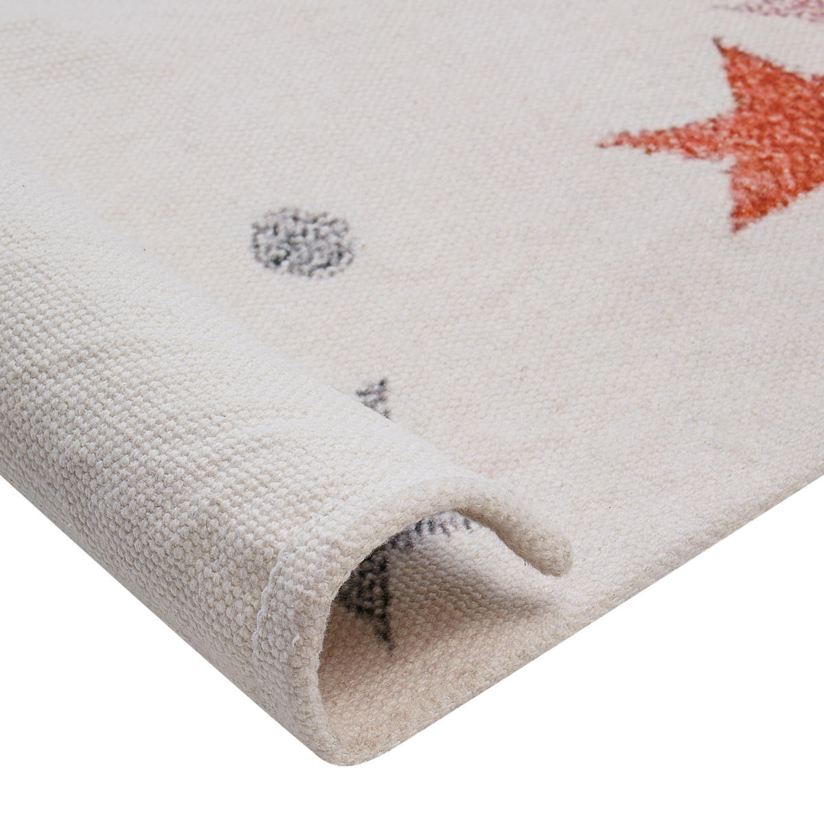 KURZFLOR-TEPPICH Weiß 140/200 cm Alpoud - Multicolor/Weiß, Textil (140/200cm) - Beliani