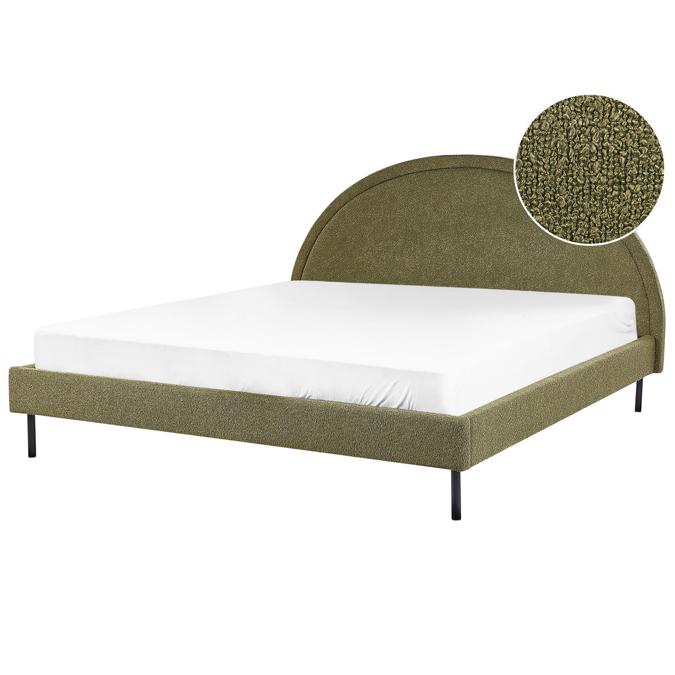 BETT mit Lattenrost 180x200 cm Grün Margut - Olivgrün, Textil (180/200cm) - Beliani