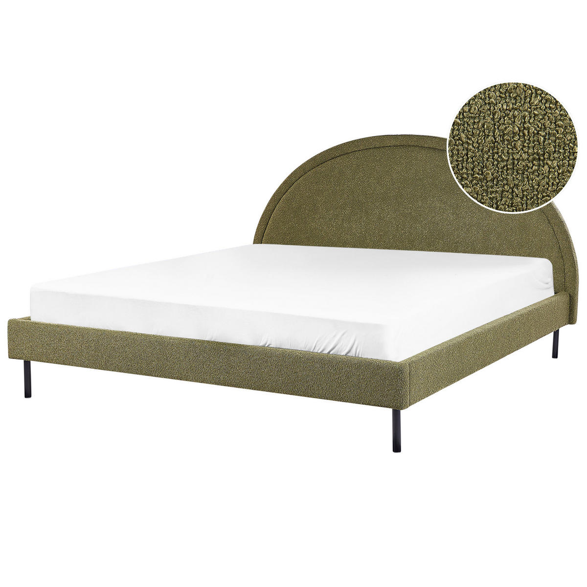 BETT mit Lattenrost 180x200 cm Grün Margut - Olivgrün, Textil (180/200cm) - Beliani