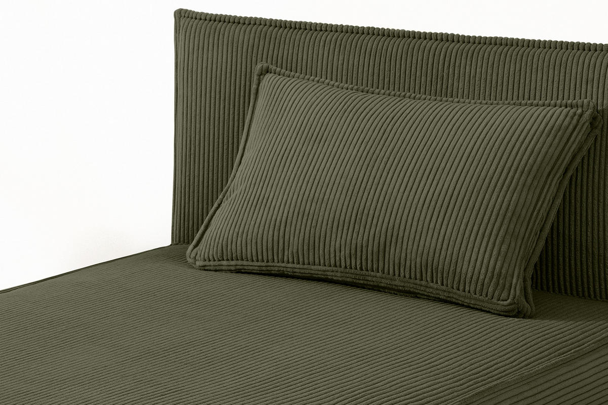 BOXSPRINGBETT ROTI Einzelbett, oliv - Schwarz/Olivgrün, Holz/Holzwerkstoff (100/200cm) - KONSIMO®