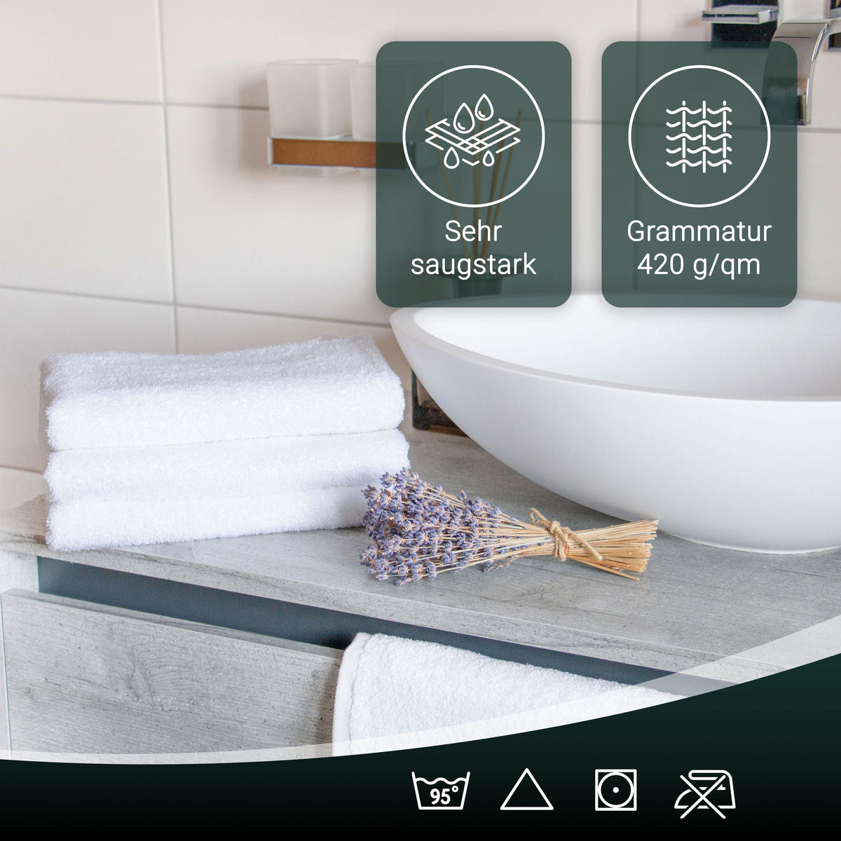 HANDTÜCHER, 4er-Set, 50x100 cm, 100% Baumwolle, Weiß - Weiß, Textil (50/100cm) - Zollner