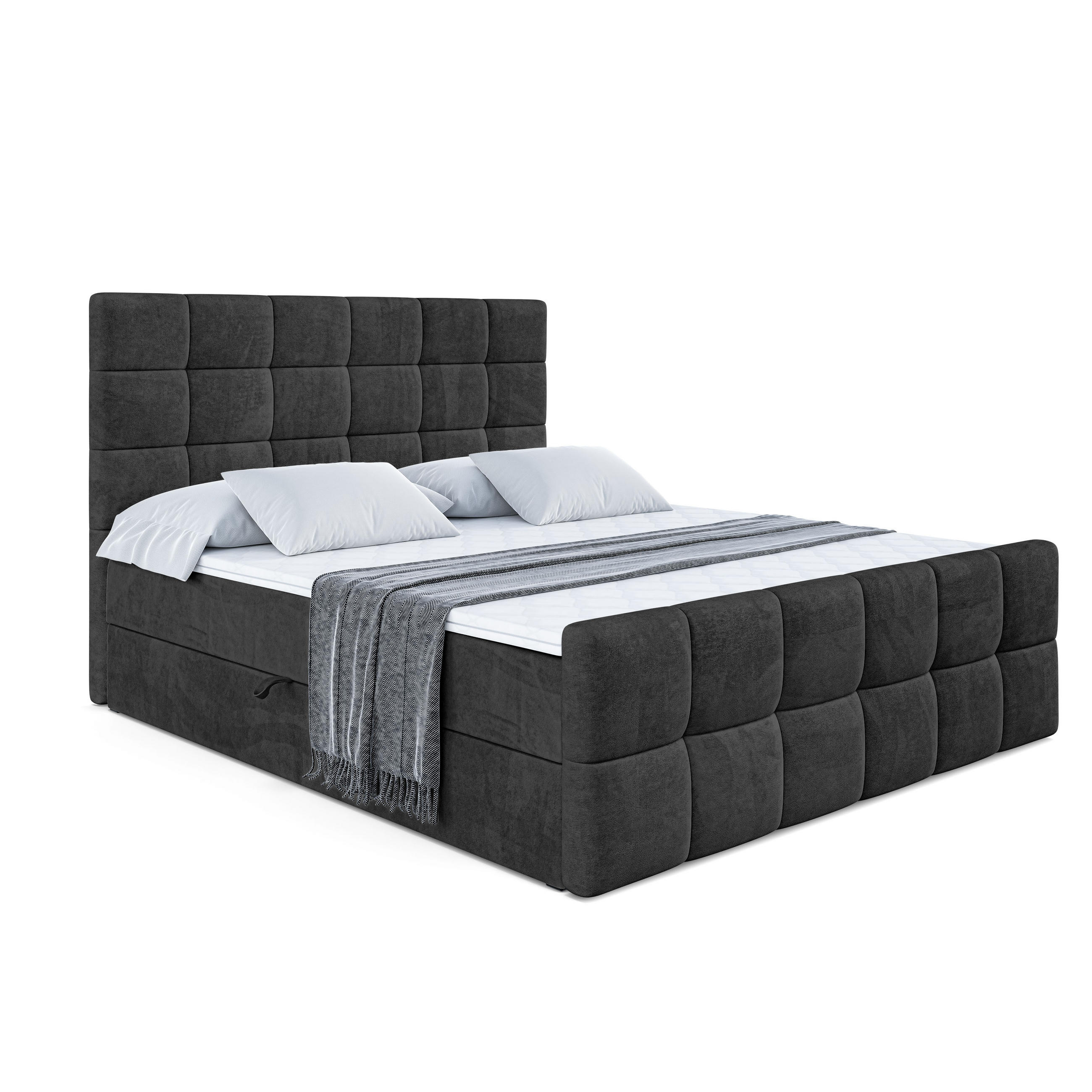 BOXBETT BRUGO-Z - 200 x 200 - H4 - Schwarz - Schwarz, Holzwerkstoff (200/200cm) - ALTDECOR
