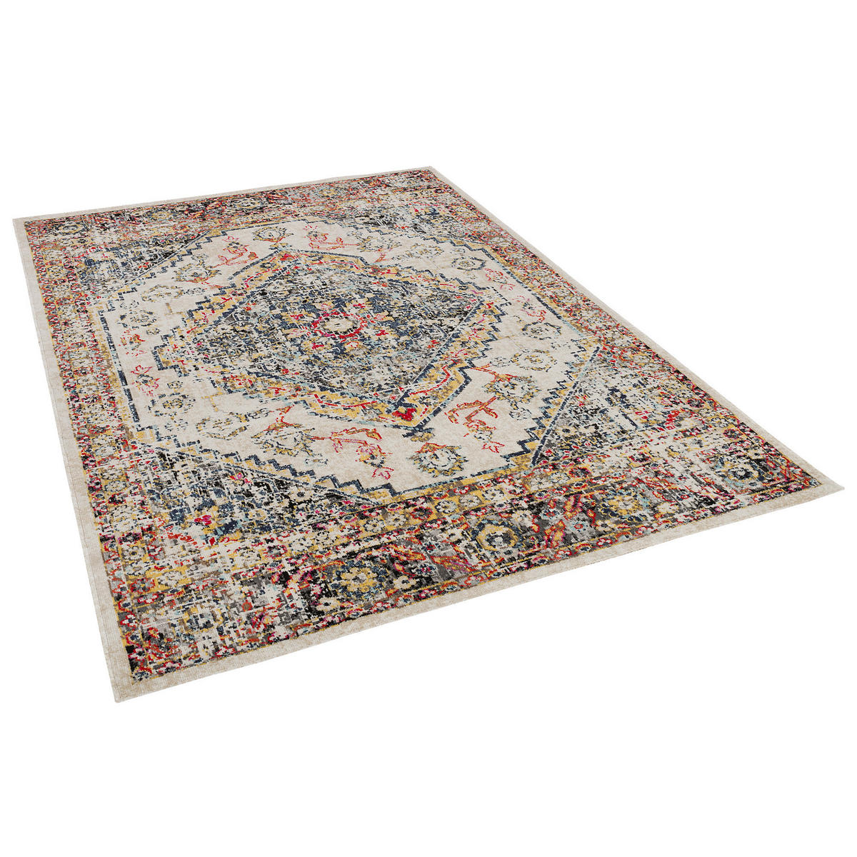 KURZFLOR DESIGNER TEPPICH MODERN VINTAGE ORIENT MUSTER - Beige, Textil (120/170cm) - Pergamon
