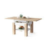 COUCHTISCH quadratisch aufklappbar höhenverstellbar 70/75/69 cm - Weiß/Sonoma Eiche, Holzwerkstoff (75/70/57cm) - designimpex