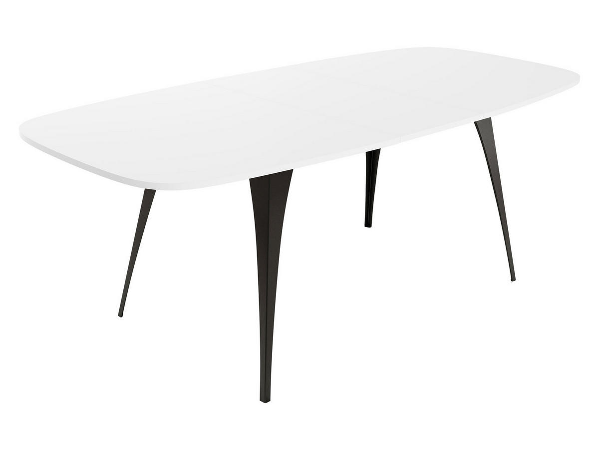 ESSTISCH Aura 160 - Schwarz/Weiß, Holzwerkstoff/Metall (90/160/76cm) - MIRJAN24