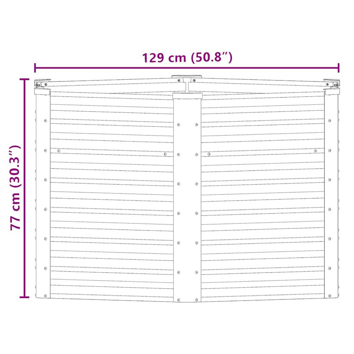 HOCHBEET 129/129/77 cm, aus Verzinkter Stahl, Grau - Grau, Metall (129/77/129cm) - vidaXL