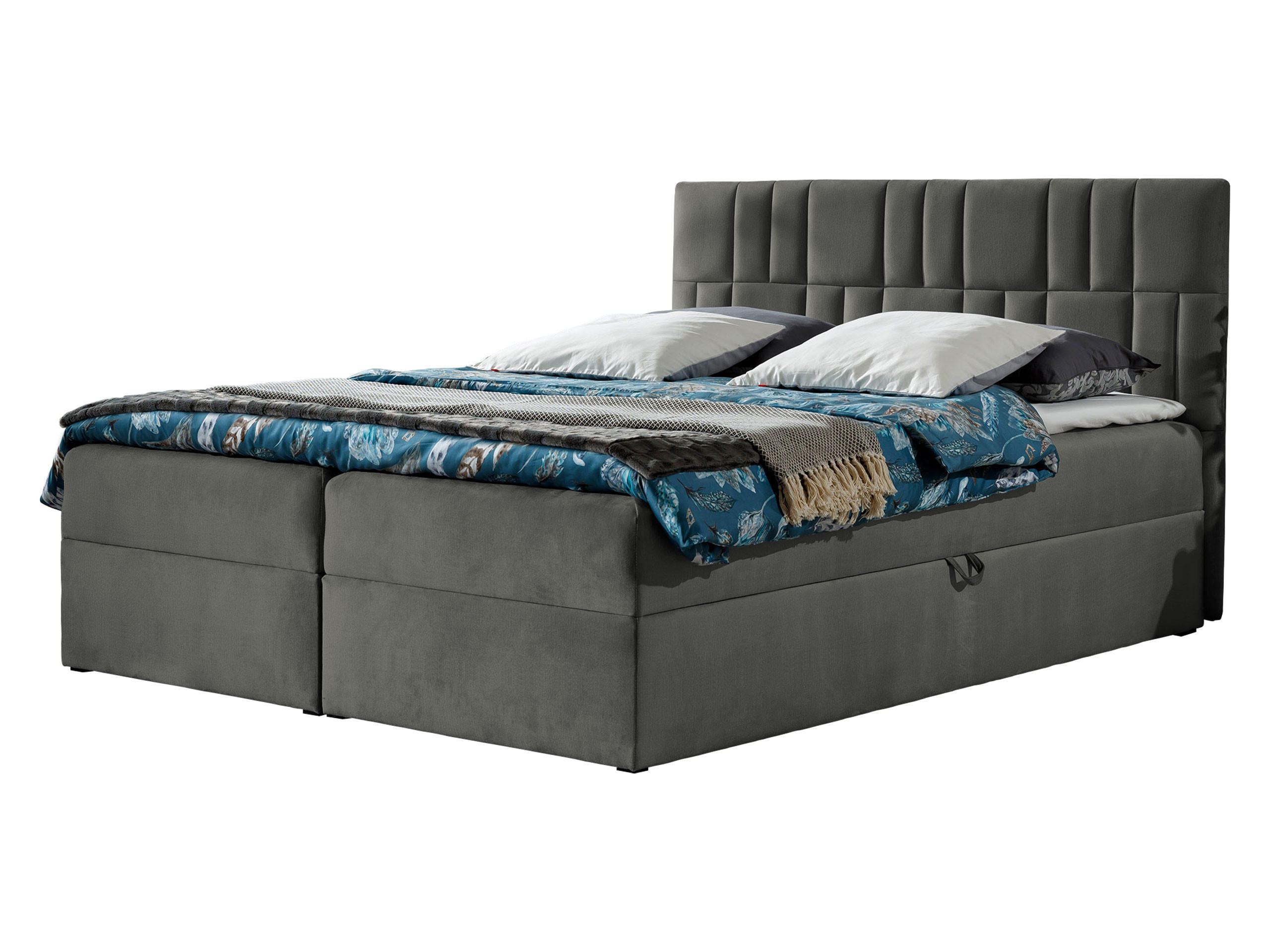 Mirjan24 Boxbett Grau 140x200 cm