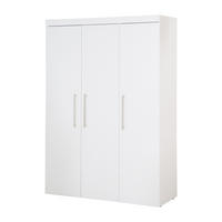 KLEIDERSCHRANK Kimi - Silberfarben/Weiß, Holzwerkstoff/Metall (138/195/52.5cm) - Roba