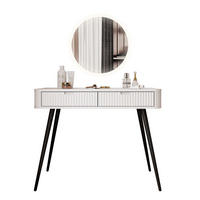 SCHMINKTISCH ZAIRA mit LED Spiegel Weiß - Weiß, Holzwerkstoff (103/80/49cm) - Lookway
