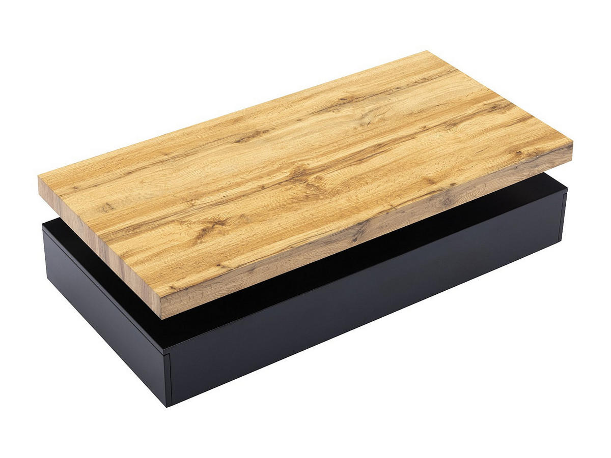 COUCHTISCH - 120 cm x 60 cm - holz - schwarz, naturfarben hell Felix - Schwarz/Naturfarben, Holz (60/120/35cm) - Vente-Unique