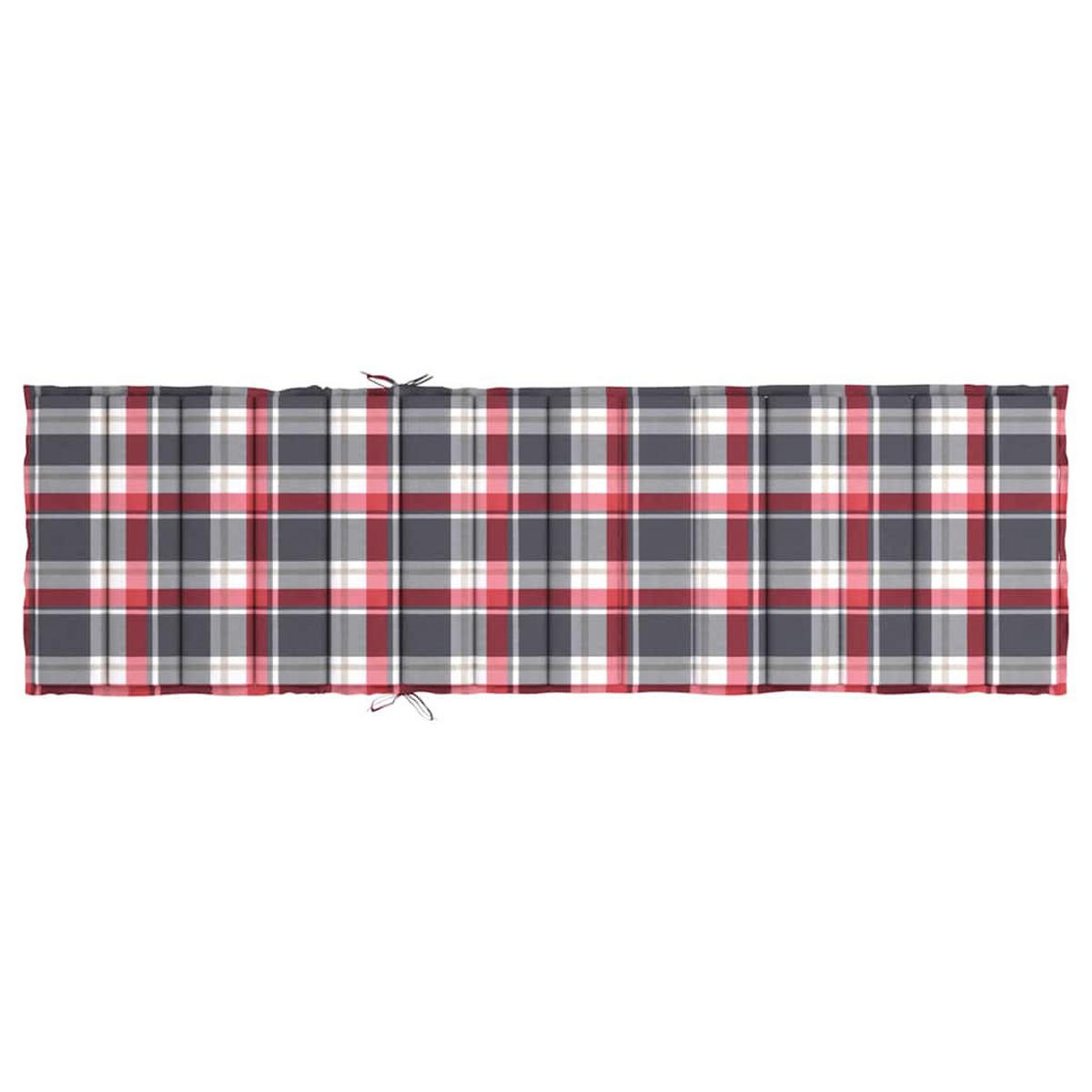 SONNENLIEGEN-AUFLAGE Rot Karomuster 200/70/3 Cm Oxford-Gewebe - Eukalyptusholzfarben, Textil (70/3/200cm) - vidaXL
