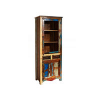 VITRINE Altholz 73x45x200 mehrfarbig lackiert NATURE OF SPIRIT #115 - Multicolor, Holz (73/200/45cm) - Massivmoebel24