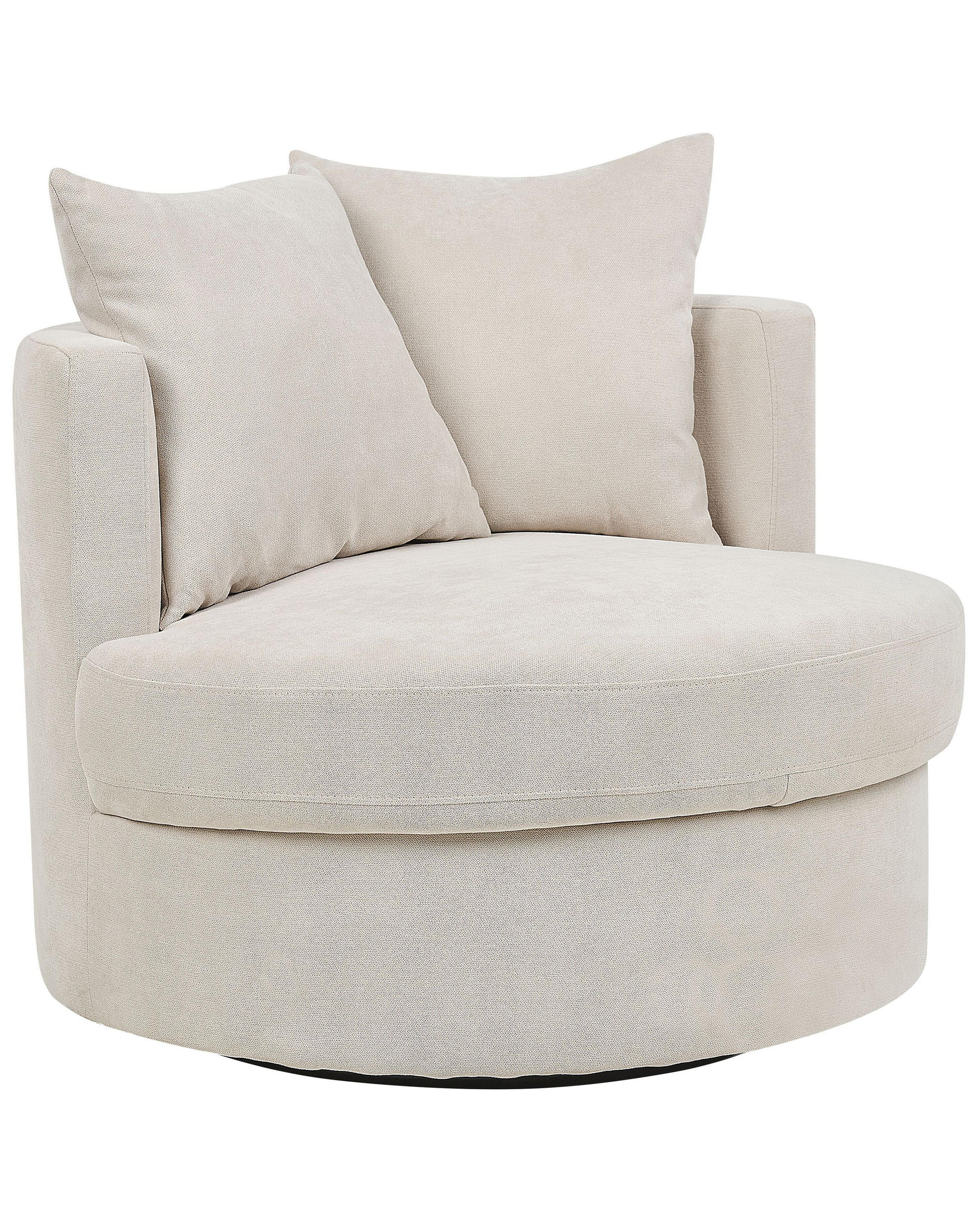 SESSEL Polsterbezug hellbeige mit Drehfunktion Dalby - Beige, Textil (82/61/82cm) - Beliani