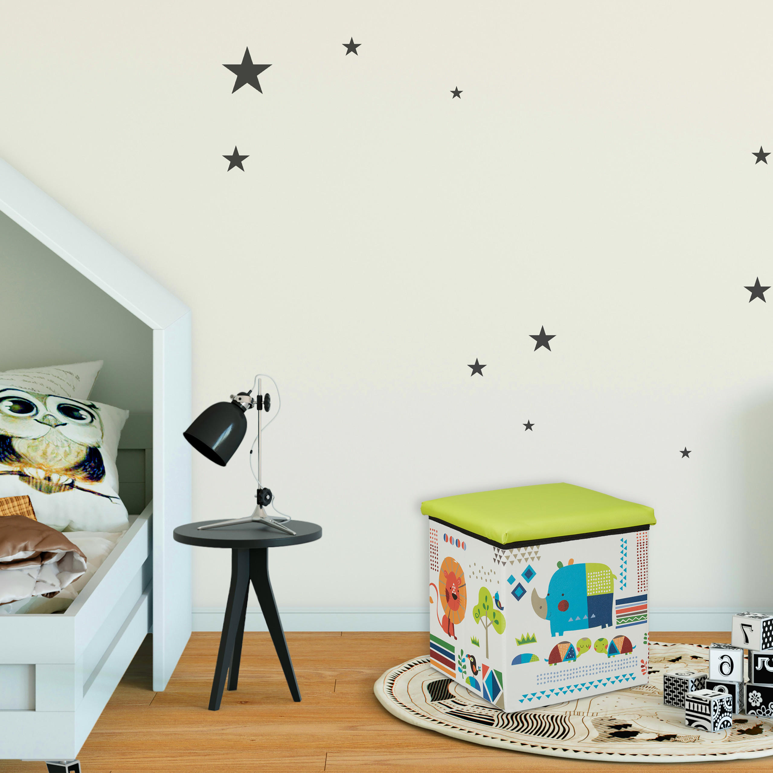 SITZHOCKER - Multicolor, Holzwerkstoff/Kunststoff (31/31/31cm) - Relaxdays