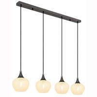 LED HÄNGELEUCHTE Metall Glas Schwarz Chrom - Schwarz, Glas (99/18/120cm) - Globo Lighting