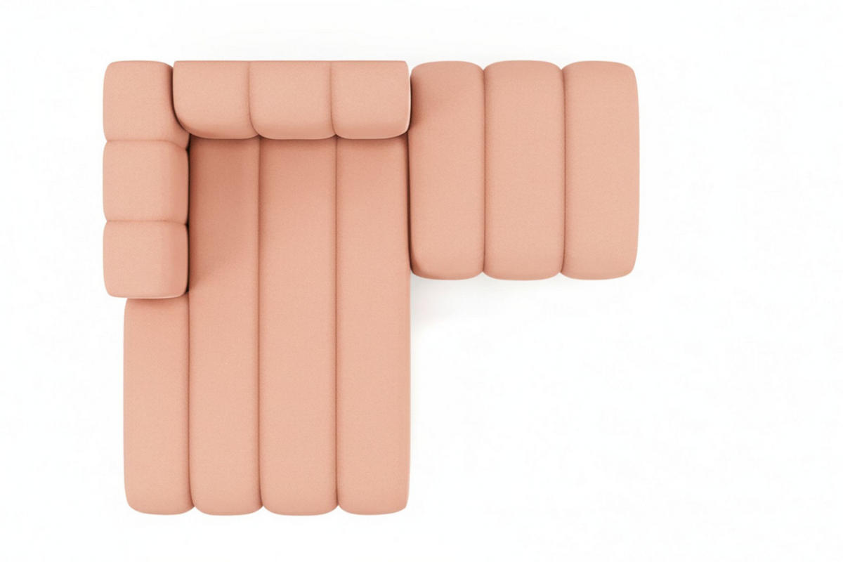 CHAISELONGUE Mit Hocker Grand, Veloursstoff Salvador, Rosa, Links - Rosa, Holz (204/179cm) - Kaiser Möbel