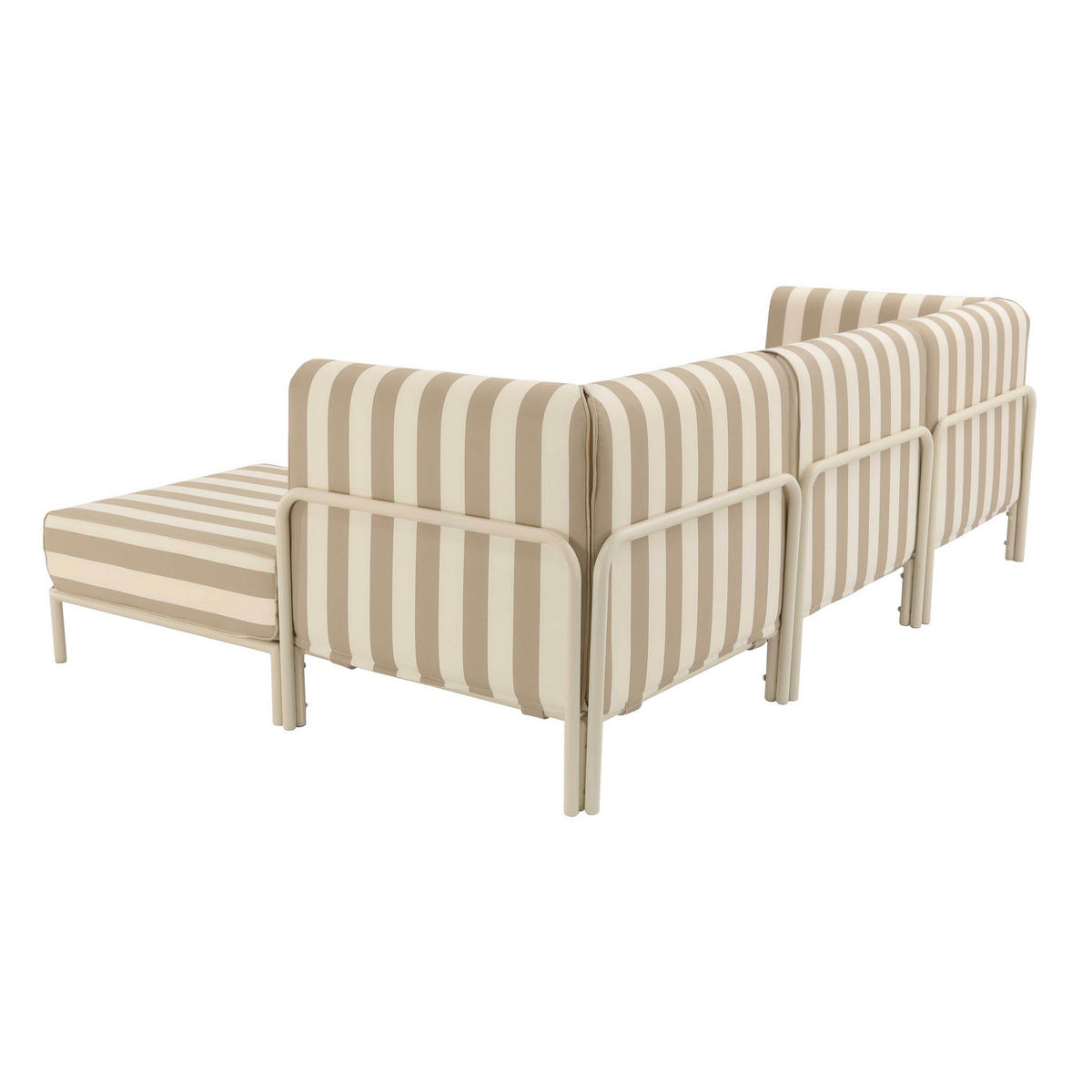 GARTENSOFA mit 4 Sitzplätzen, Beige - Beige, Metall - Oviala