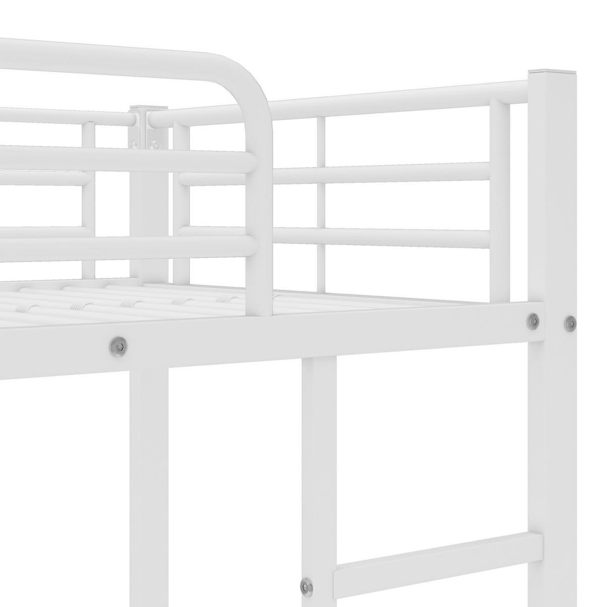 ETAGENBETT 90/200 cm in Weiß aus Metall mit Ausziehbett - Weiß, Metall (90/190cm) - OKMYHOME