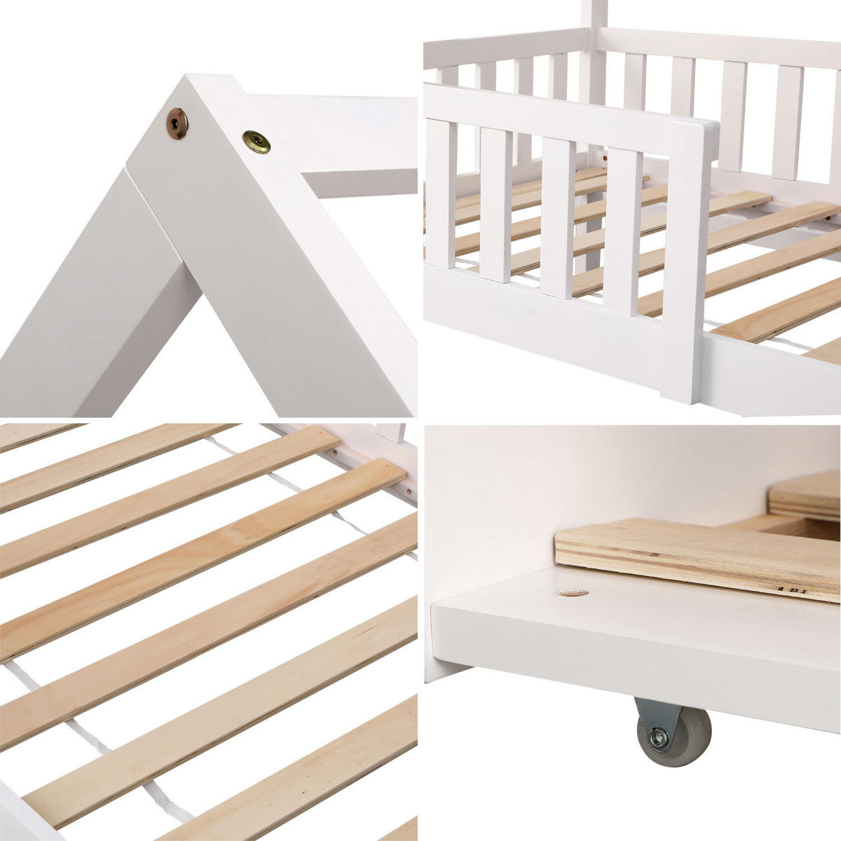 KINDERBETT Marceau Weiß 190/90 cm - Weiß, Holz - Happy Garden