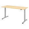SCHREIBTISCH elektrisch XMST 80/180/74 cm in Ahornfarben/Silberfarben - Silberfarben/Ahornfarben, Holzwerkstoff (80/180/74cm) - bümö