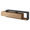 LOWBOARD BOTTEGA 219x45x52 cm mit 2 Schubladen Anthrazit - Eichefarben/Anthrazit, Holzwerkstoff (219/52/45cm) - MASSENO