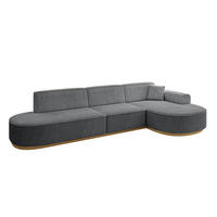 ECKSOFA Ottomane Rechts MARI-L2-v2 - 328x171x83 cm Dunkelgrau Cord - Dunkelgrau, Holzwerkstoff/Textil (171/328cm) - ALTDECOR