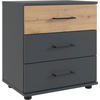 NACHTKONSOLE Taiga graphit / Eiche Artisan 52 / 38 / 58cm - Eichefarben/Graphitfarben, Holz/Holzwerkstoff (52/58/38cm) - Wimex