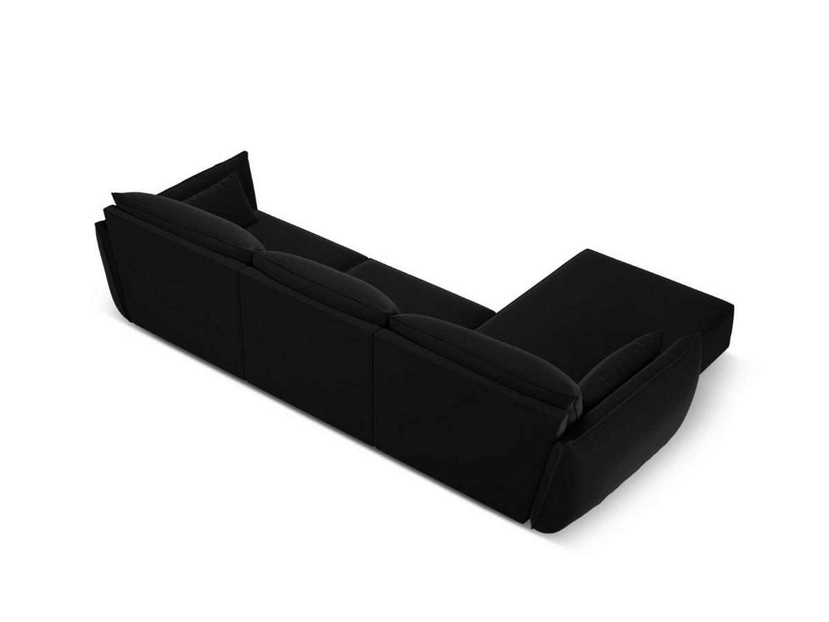 ECKSOFA links Kaelle aus Samt schwarz 4 Sitzplätze - Schwarz, Textil (171/308cm) - Micadoni