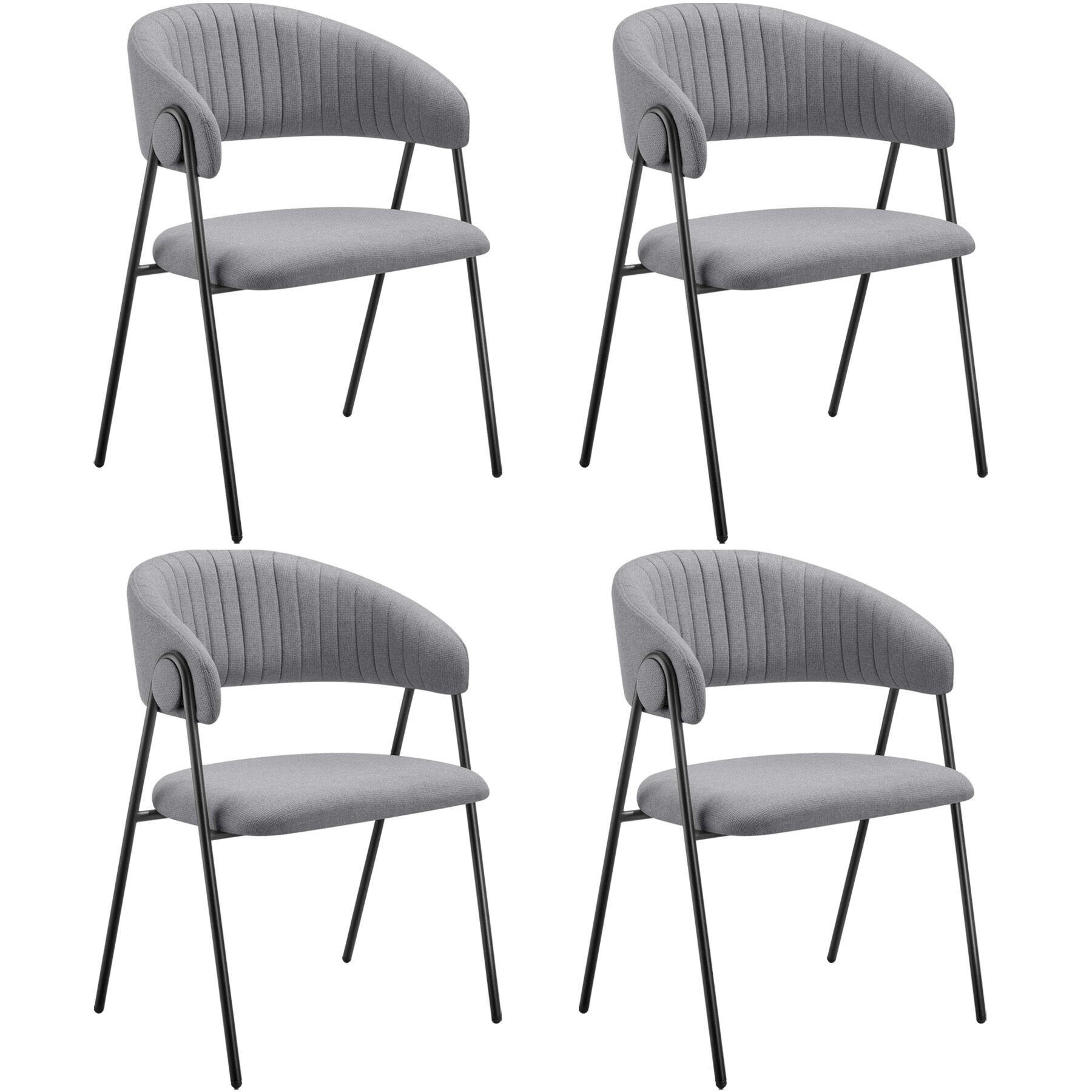 ARMLEHNSTUHL 4er Set Bedano 60 x 58 x 85 cm grau - Grau, Kunststoff (60/85/58cm) - tectake