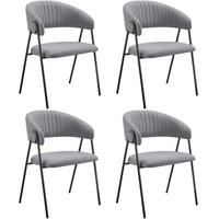 ARMLEHNSTUHL 4er Set Bedano 60 x 58 x 85 cm grau - Grau, Kunststoff (60/85/58cm) - tectake