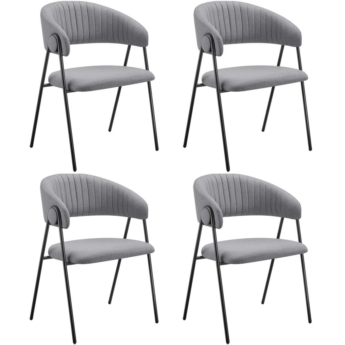ARMLEHNSTUHL 4er Set Bedano 60 x 58 x 85 cm grau - Grau, Kunststoff (60/85/58cm) - tectake