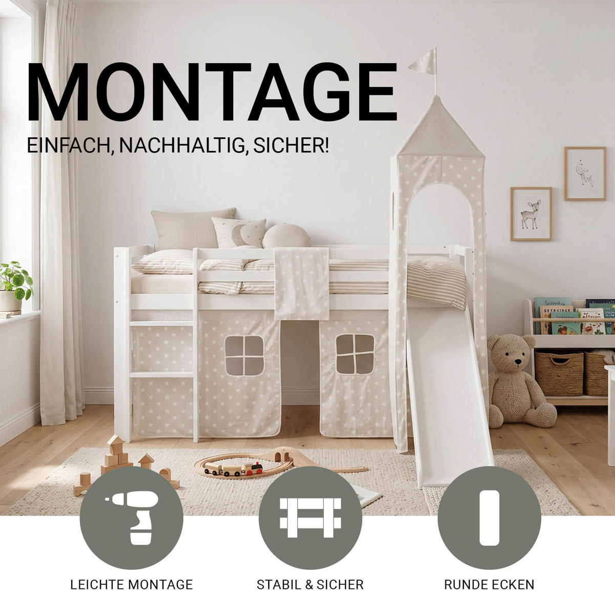 HOCHBETT 90/200 cm in weiß mit Lattenrost - Weiß, Holz - Homestyle4u