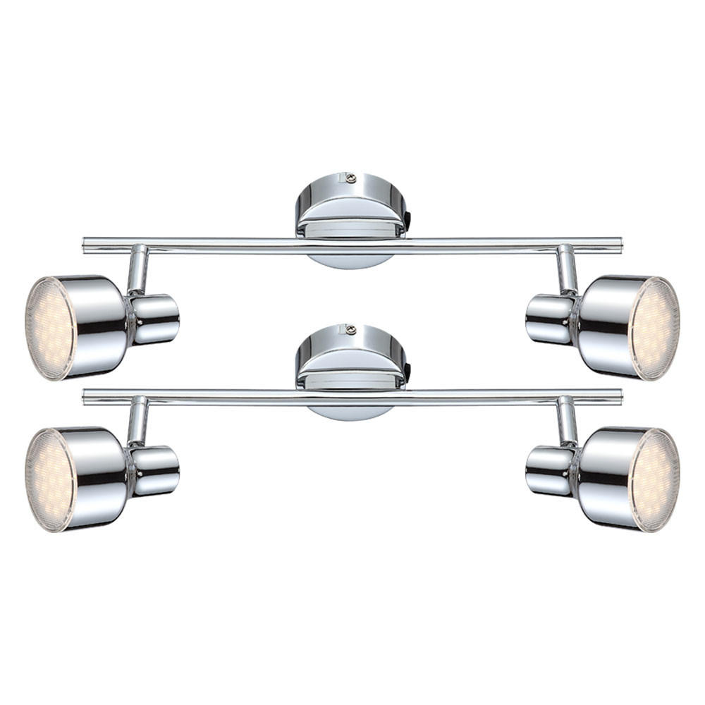 LED DECKENLEUCHTE ROIS Silber Chrom - Silberfarben, Metall (38/8/1cm) - Globo Lighting