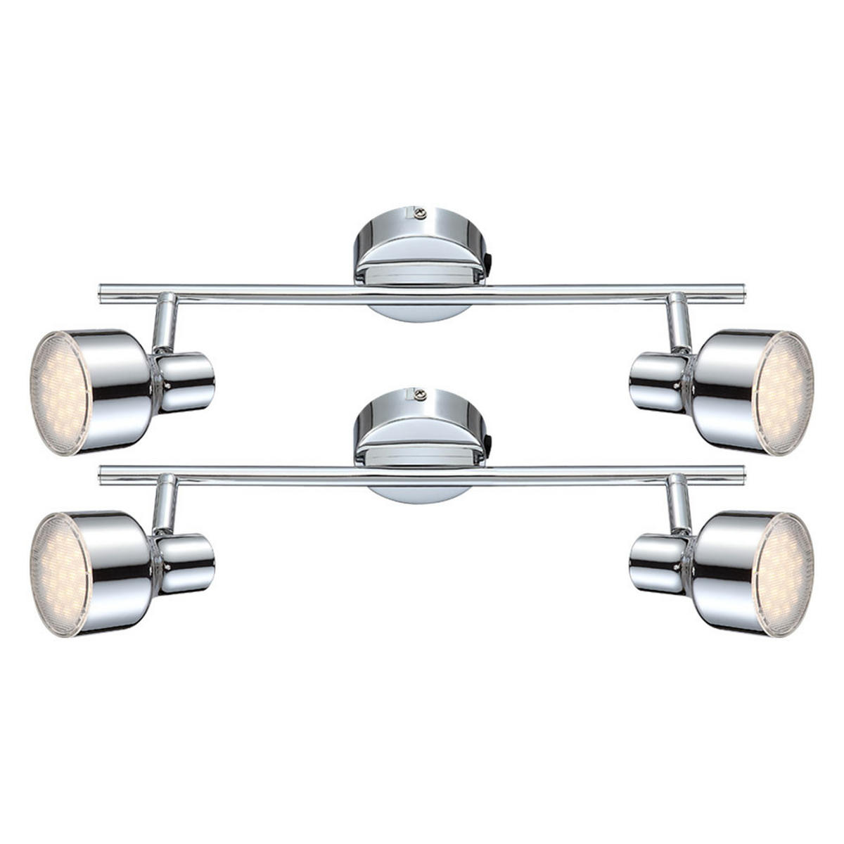 LED DECKENLEUCHTE ROIS Silber Chrom - Silberfarben, Metall (38/8/1cm) - Globo Lighting