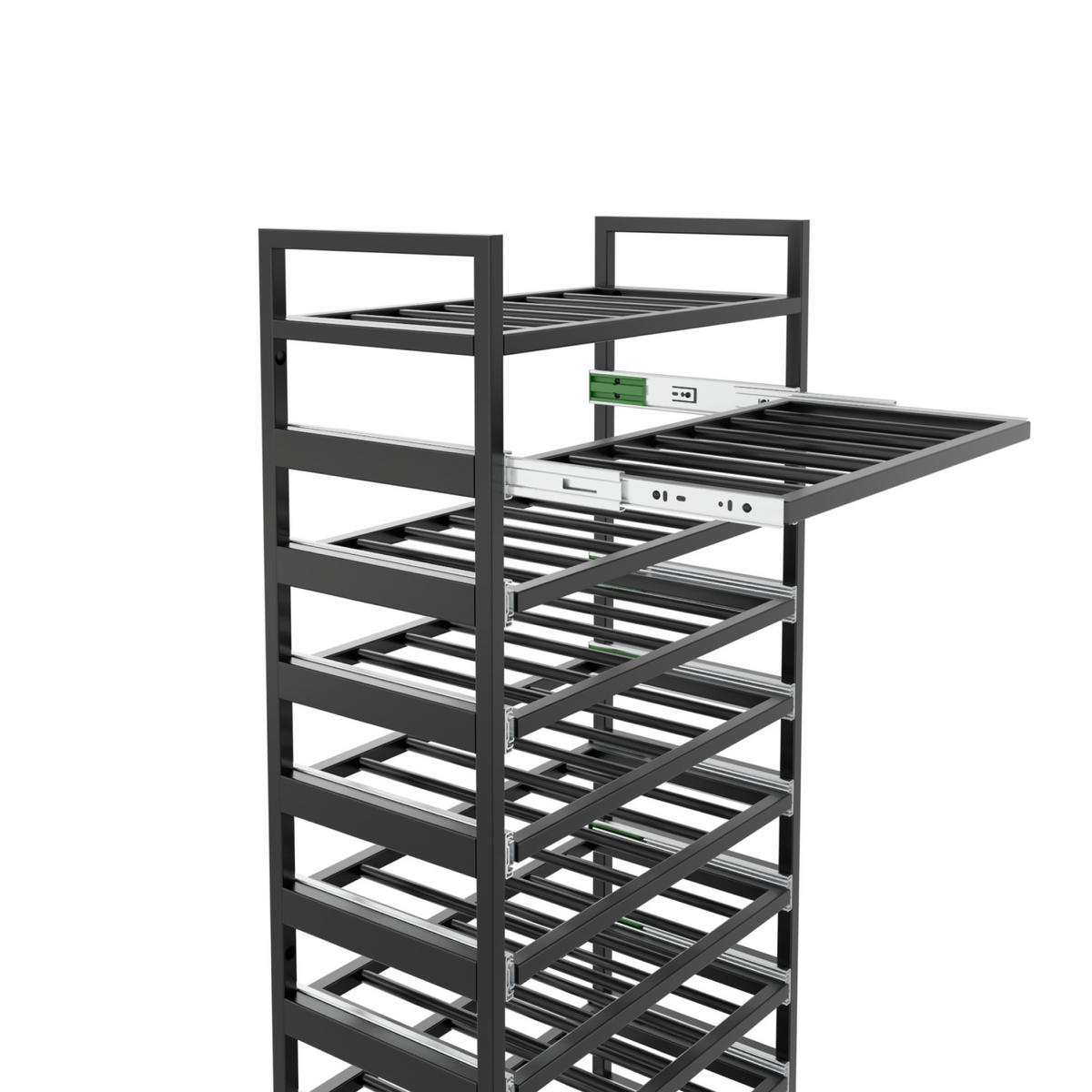WEINREGAL Amarone Metall,Schwarz, Für 91 Weinflaschen 170/60/30cm - Schwarz, Metall (30/170/60cm) - Metalo Pro