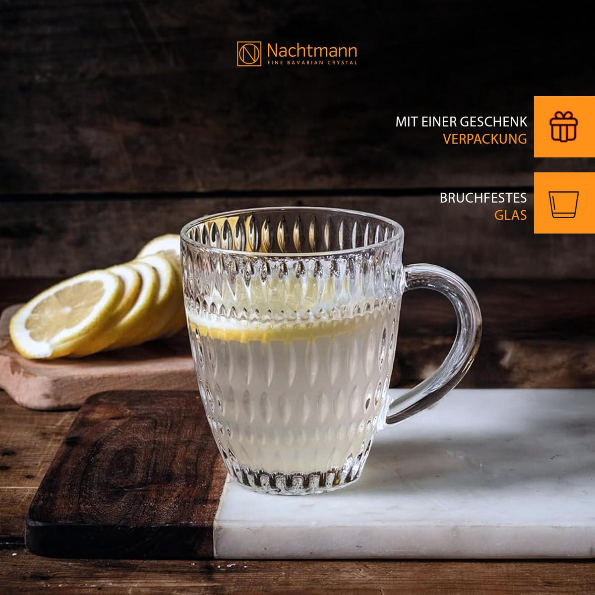 KAFFEEBECHER Ethno Barista transparent 392 ml 2er Set - Transparent, Glas (0.392L) - Nachtmann
