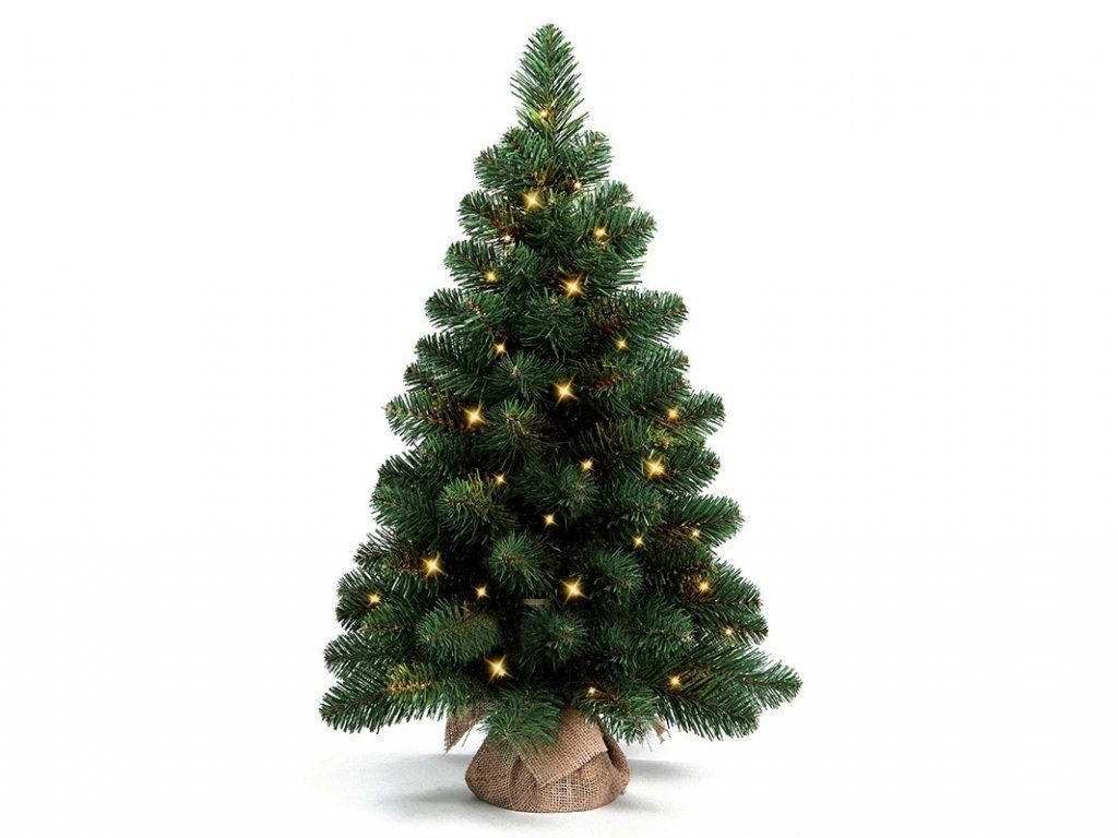 WEIHNACHTSBAUM künstlich Narnie in Blumentopf 75cm mit LED Beleuchtung, Tannenbaum Christbaum Kunstbaum Dekobaum - Grün, Kunststoff/Stein (48/75cm) - LAALU