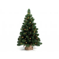 WEIHNACHTSBAUM künstlich Narnie in Blumentopf 75cm mit LED Beleuchtung, Tannenbaum Christbaum Kunstbaum Dekobaum - Grün, Kunststoff/Stein (48/75cm) - LAALU