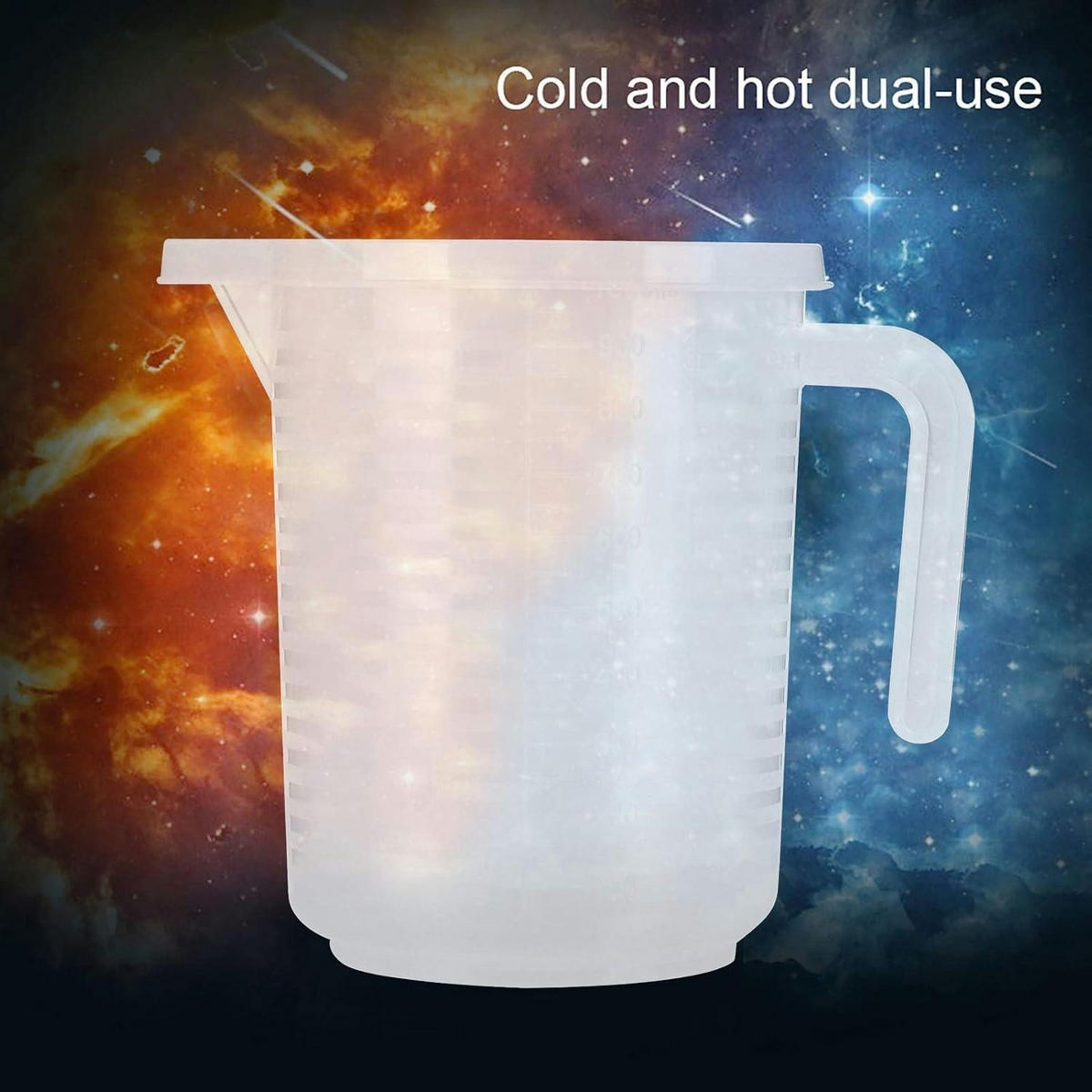 MESSBECHER 1000 ml mit Deckel transparent - Transparent, Kunststoff (1L)