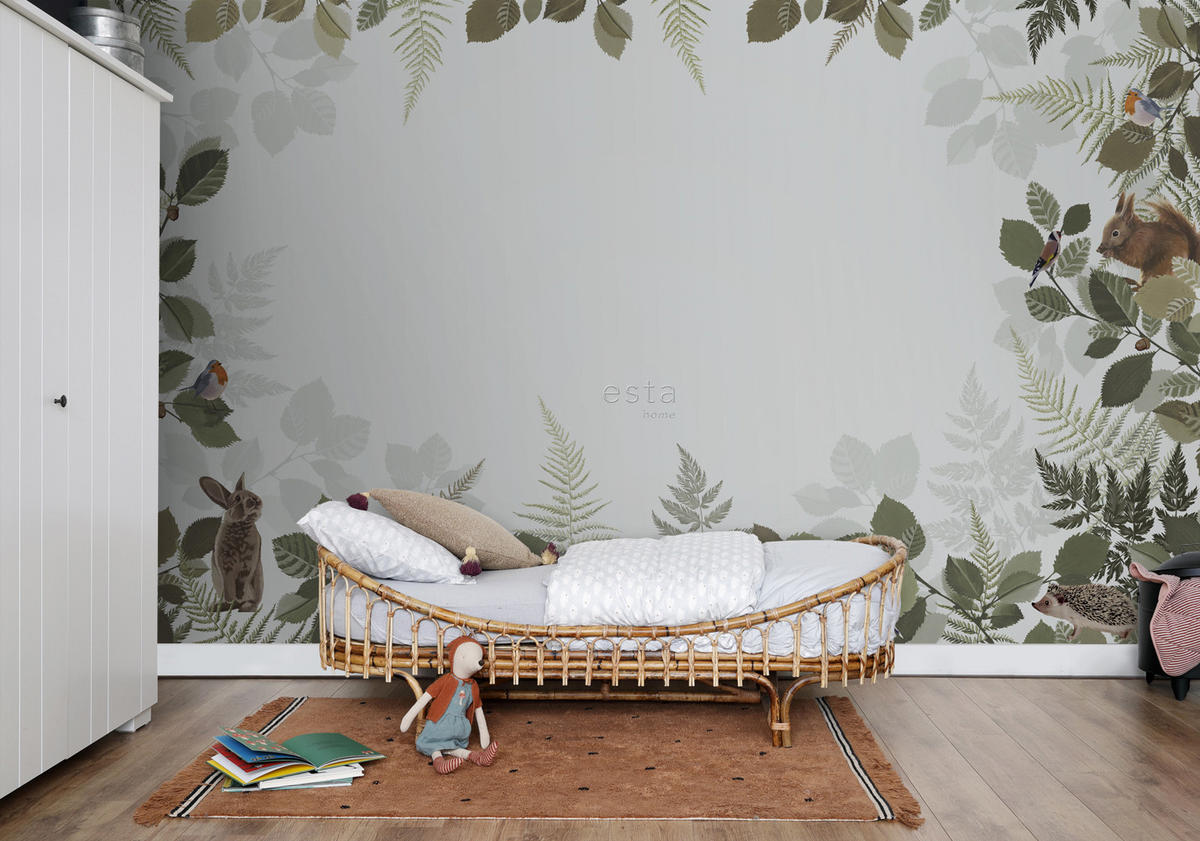 FOTOTAPETE Waldtiere 400 x 279 cm - Grün, Papier (400/279cm) - ESTAhome