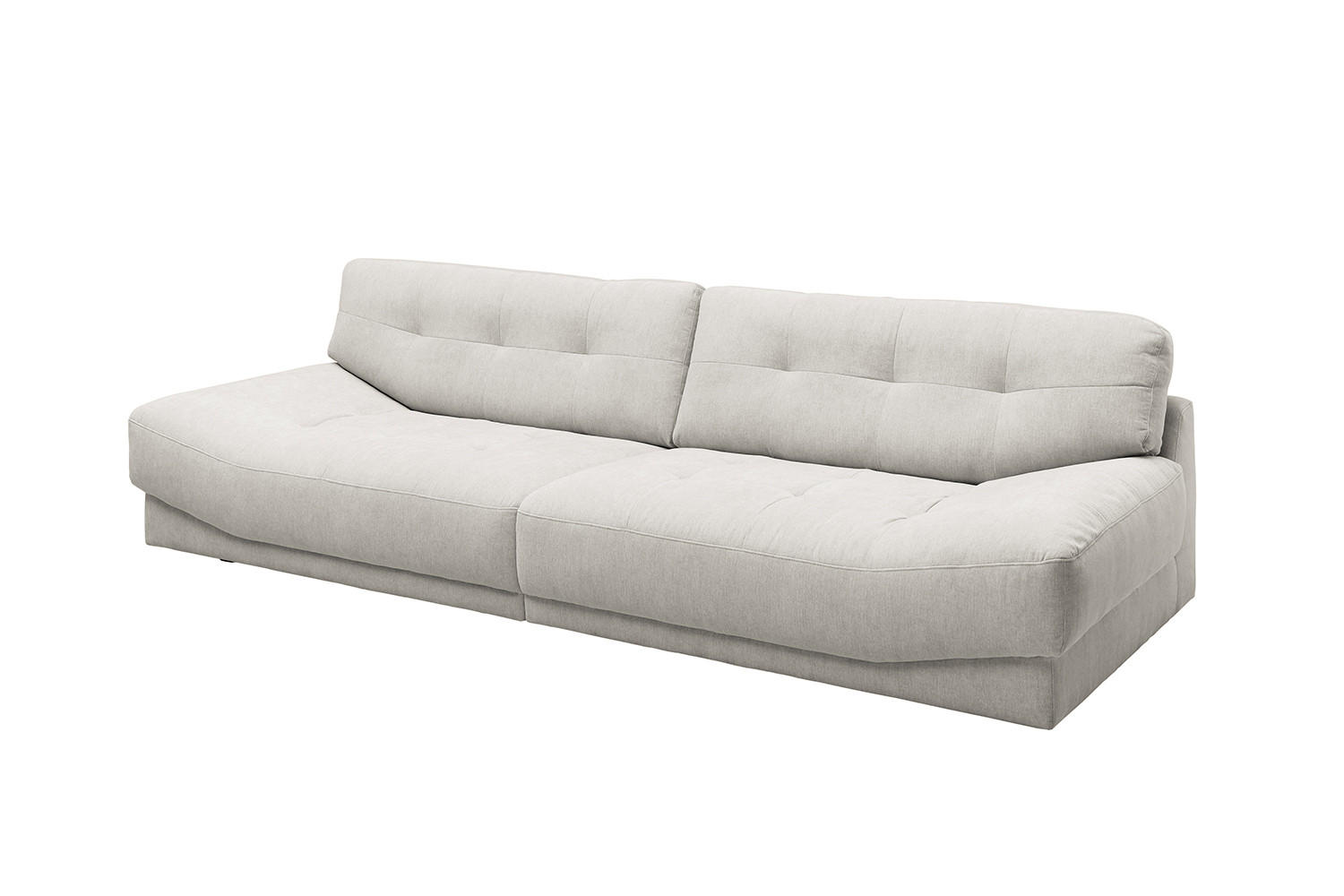 SOFA MOZZA Hellgrau Webstoff - Hellgrau/Schwarz, Kunststoff/Textil (298/83/123cm) - KAWOLA