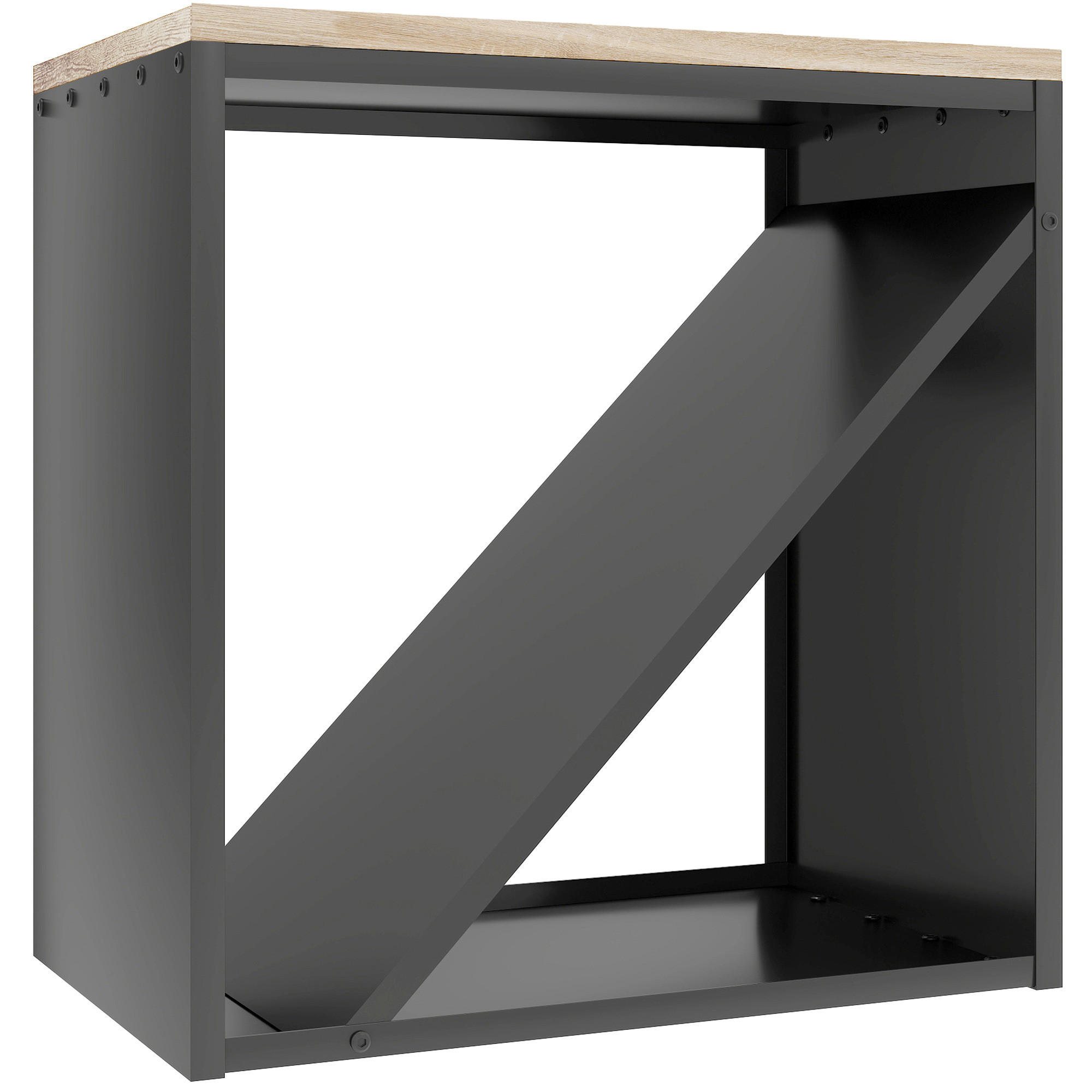 KAMINHOLZREGAL 2-in-1 für innen 58 x 36 x 60cm Brennholzregal Metall - Schwarz, Metall (36/60/58cm) - Outsunny