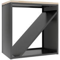 KAMINHOLZREGAL 2-in-1 für innen 58 x 36 x 60cm Brennholzregal Metall - Schwarz, Metall (36/60/58cm) - Outsunny
