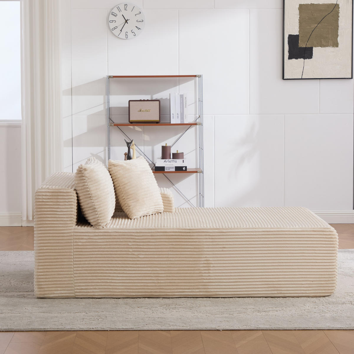 SOFAELEMENT 174/100/74.5 cm Beige mit rutschfestem Boden - Beige, Textil (100/74.5/174cm) - Oxeza