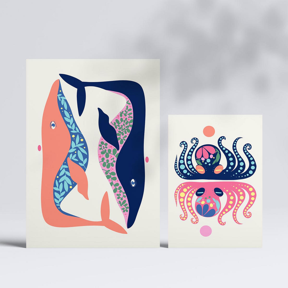 POSTER Set Mit 6 Wasserkreaturen In Tiere Zusammenfassungen A3 & A4 Rahmenlos - Klar, Papier (29/3cm) - Nacnic