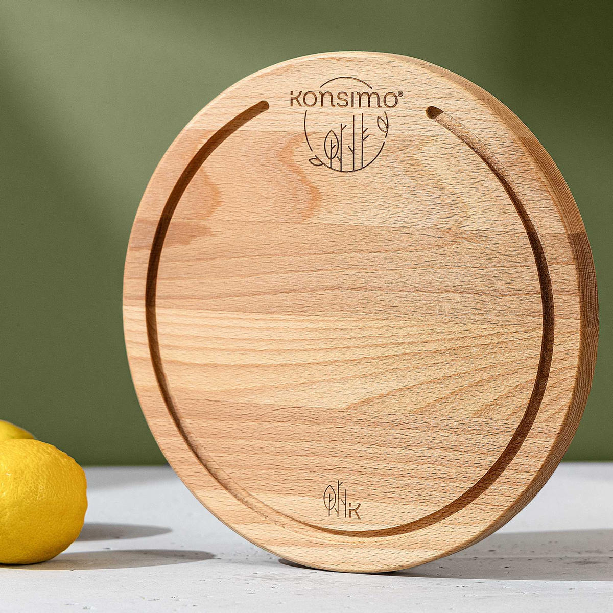SCHNEIDEBRETT Holz Buche geölt LESTE - Buchefarben, Holz (25/25cm) - KONSIMO®